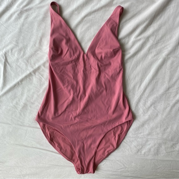 COS Pink V Neck One Piece Swimsuit US 6 - Picture 3 of 9